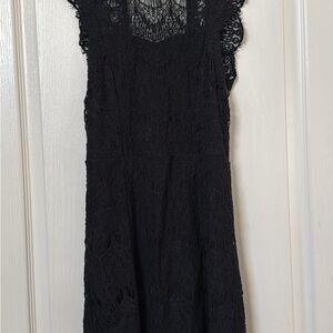 Free People Elegant Black Lace Midi Dress